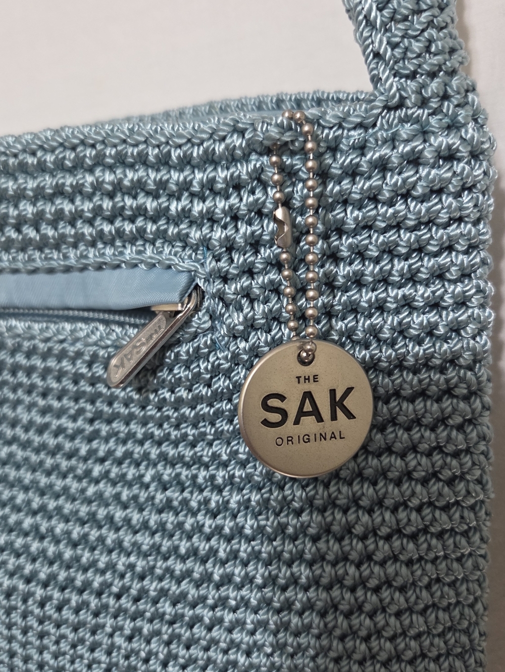 The Sak Sea Blue Crochet Crossbody Bag NWT - Picture 3 of 13